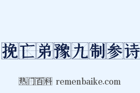 挽亡弟豫九制参诗是什么意思的图片